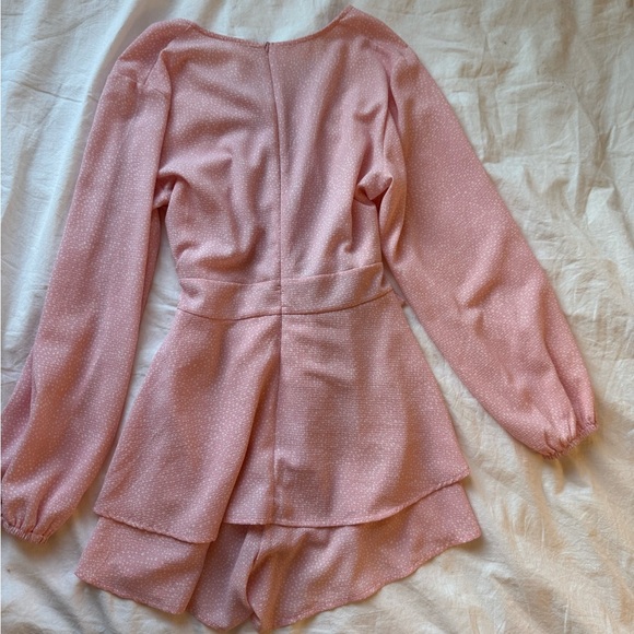 Pink Ruffled Long Sleeve Romper - Picture 4 of 7